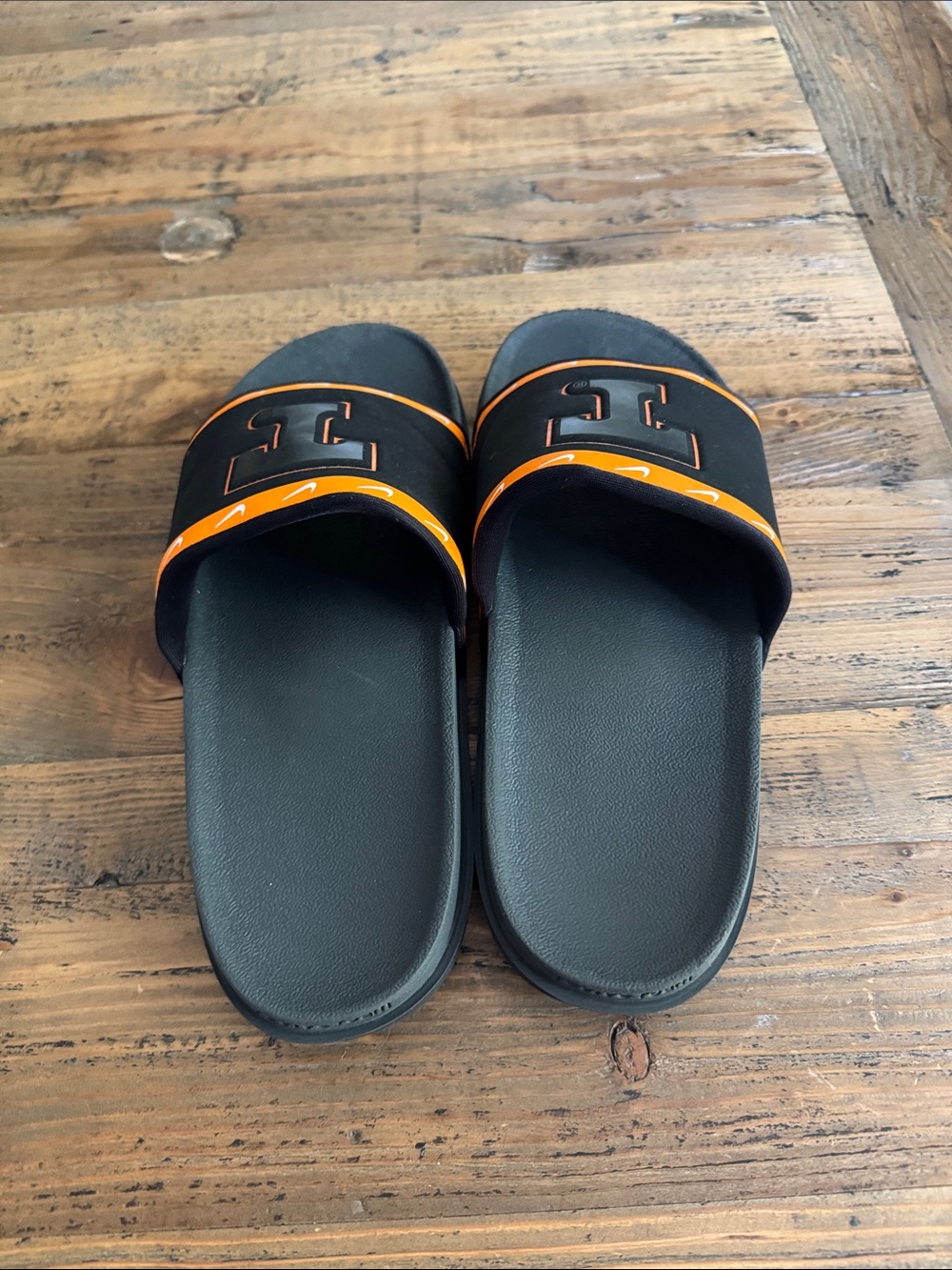 Nike Black and Orange Tennessee T Slide Sandals - Picture 2 of 4